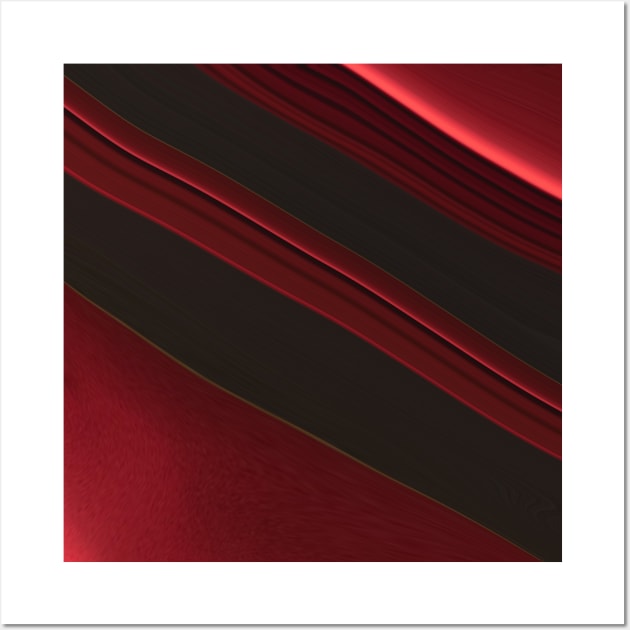 Red and Black Diagonal Stripe Wall Art by thesnowwhyte